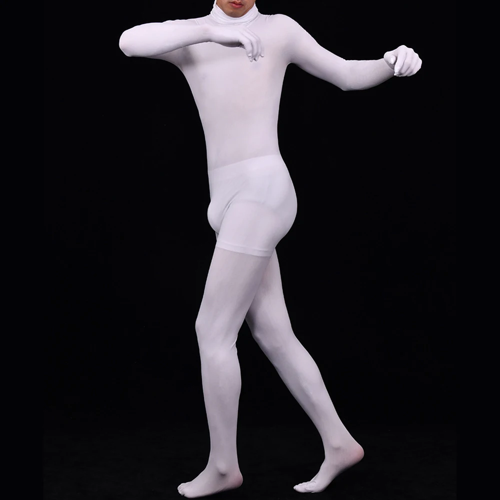 Unisex Zentai dedos separados calças justas, sem costura, casaco cheio, collant, calças justas, collant, Sexy, Lingerie transparente, calças justas, corte