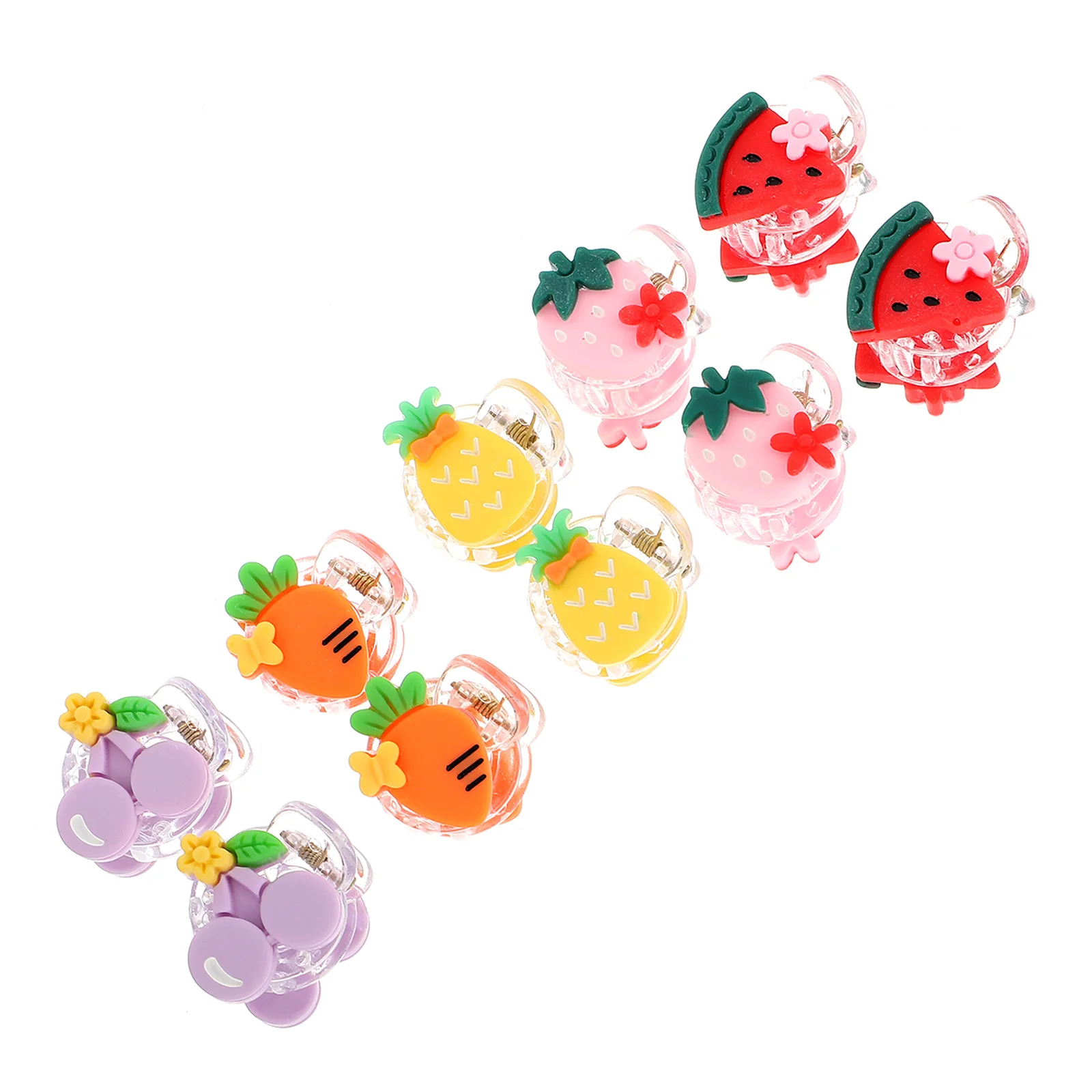 

20 Pcs Cartoon Claw Clips Baby Girls Resin Material Thick Thin Hair Catch Barrette Mini Jaw Clip Accessories Hair Care Styling