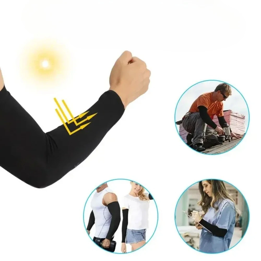 Unisex UV Protection Arm Covers 1 Pair -  Sleeves for Summer Cycling, Golf, Running and Daily Sunshade