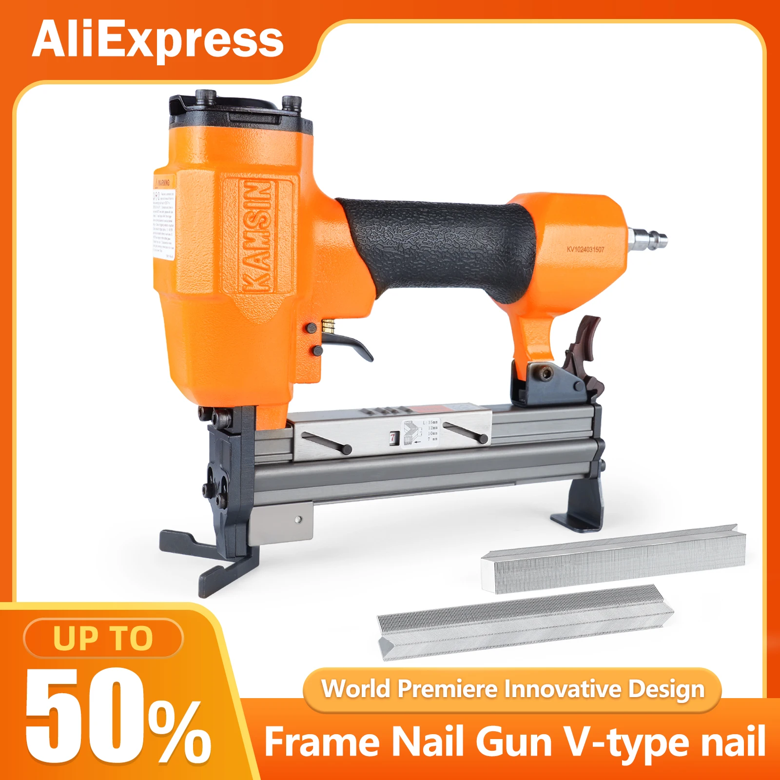 

GOOD PRICE Frame Nail Gun V-type nail V1015 Pneumatic 30 Gauge 7-15mm leg length V Nails framing Joiner Frame Stapler