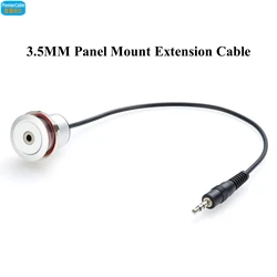 3.5mm TRS Stereo Male to Female Extension Cable Flush Panel Mount Threaded Embedded Fixed AUX Audio Cable for Laptop Headphone