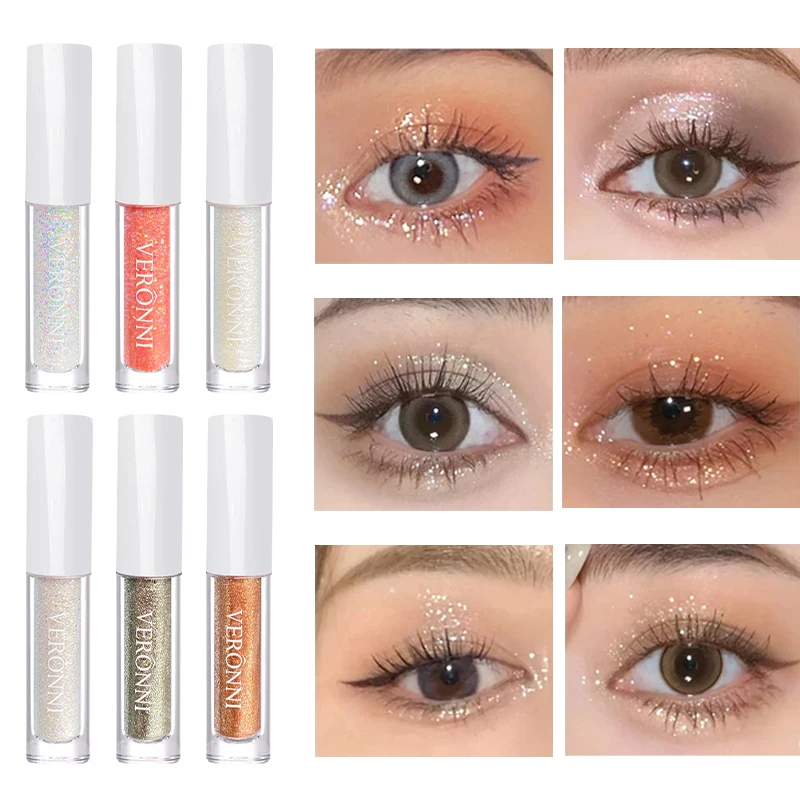 Fard à barrage liquide imperméable, éclat de diamant, paillettes monochromes durables, maquillage de ver à soie, éclat éclaircissant, Corée du Sud, 3 pièces