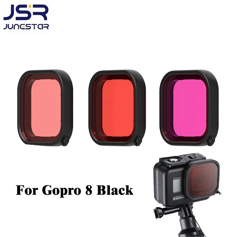 Underwater Diving Filter For Gopro 8 Black waterproof Case Housing Dive Filtors Red Pink For Go Pro Hero 8 Black New Accessories