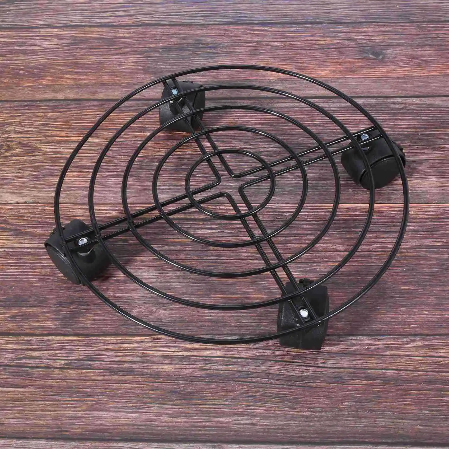 3X Metal Plant Flower Pot Stand Trolley Caddy On Wheels Indoor Outdoor Home Garden Tools-B51B