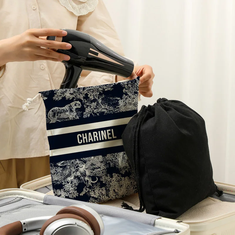 Canvas Bag Shoulders Drawstring Bundle Pockets Shopping Student Backpack Bag Cotton Pouch for Gym Traveling Storage Bag