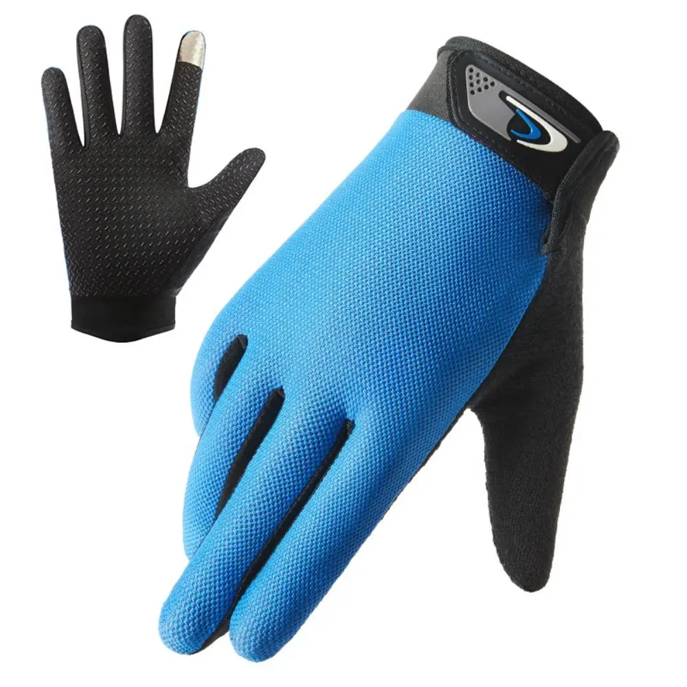 

Breathable Full Finger Cycling Gloves Touch Screen Ice Silk Full Finger Gloves Thin Silicone Non-slip Fishing Gloves Driving
