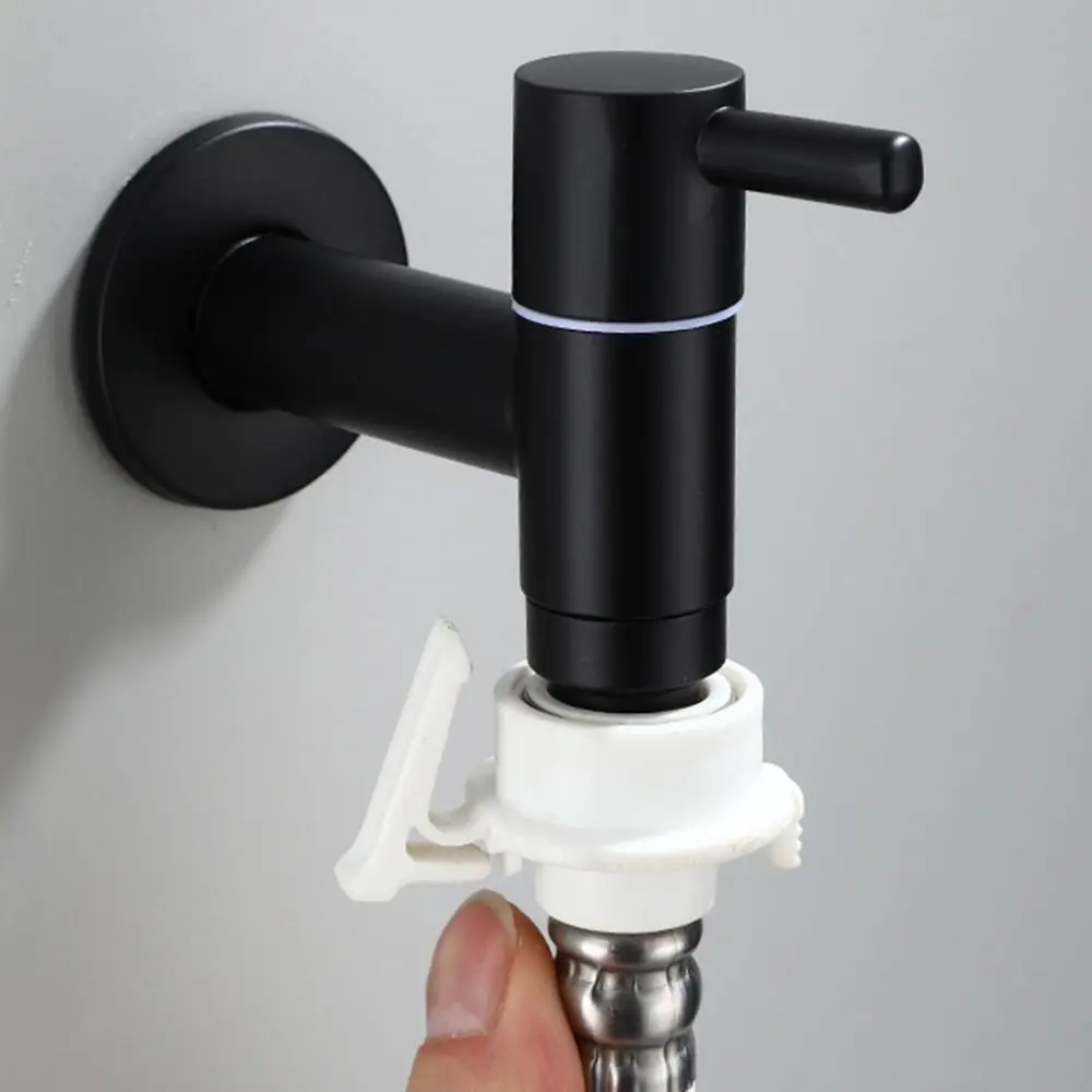 

Смеситель для стиральной машины из нержавеющей стали 304, матовый черный, швабра с защитой от брызг, кран для стирки, 1 дюйм, 2 выхода, простая установка