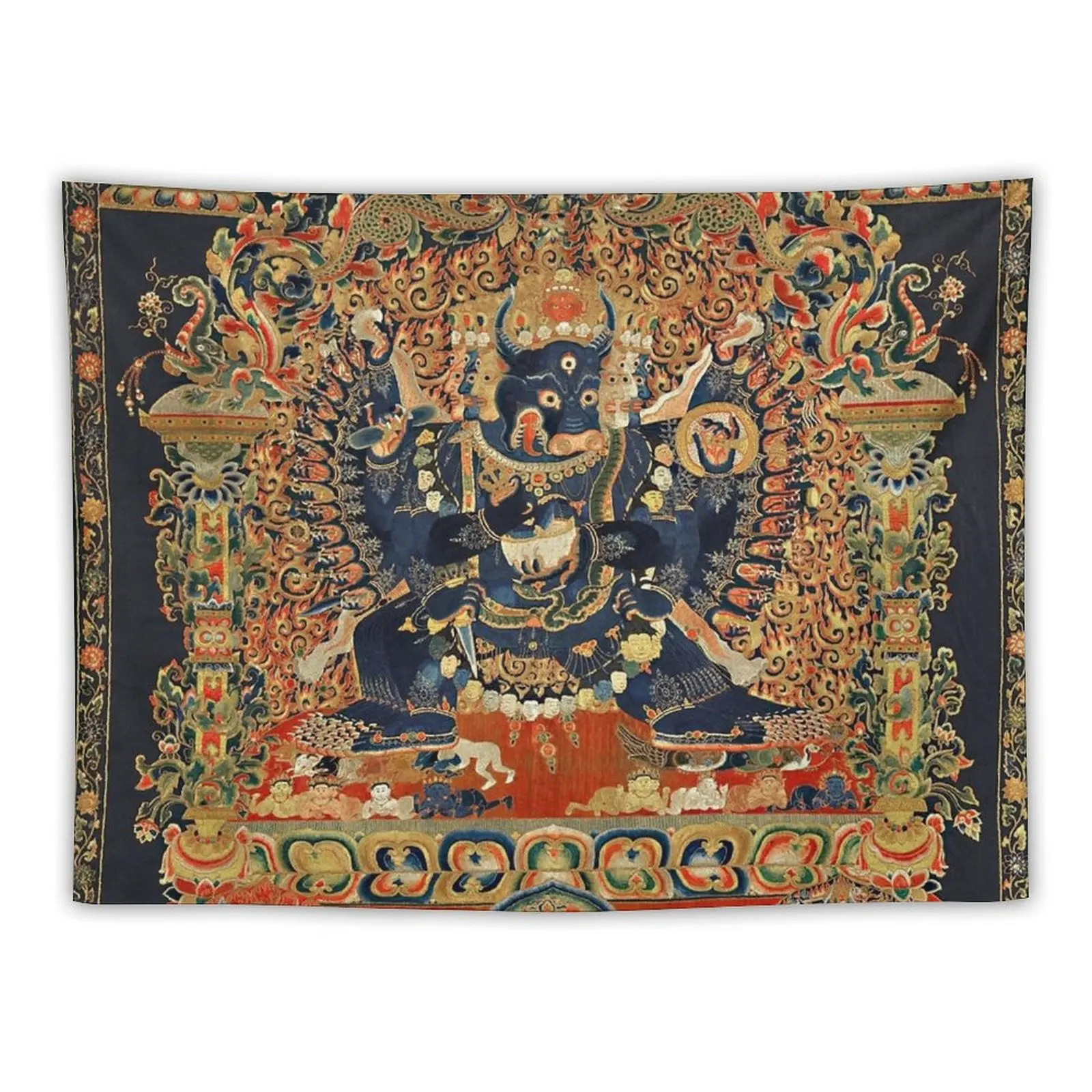 Vajrabhairava Tantric Buddhist Deity 2 Tapestry Tapete For The Wall Aesthetic Room Decoration Wall Hangings Decoration Tapestry