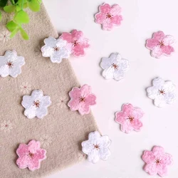 10PCS Cheap Small Cherry Flower Patches Clothing Embroidery Iron On Applique For Kids Bags Dress Fabric Stickers