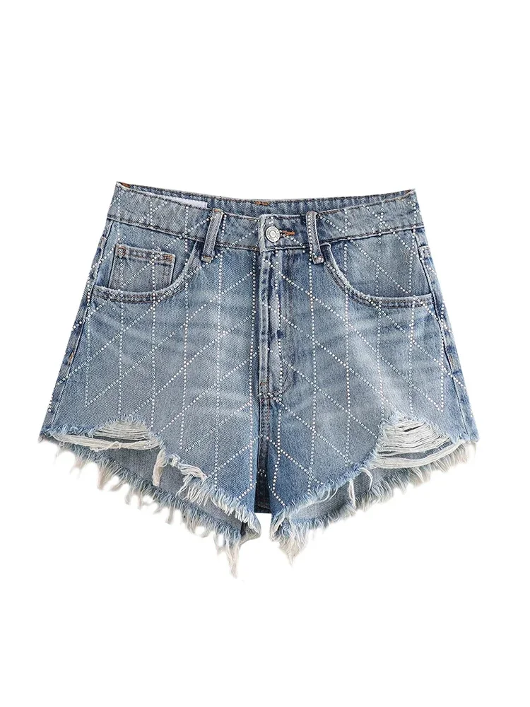 Willshela moda feminina denim azul zíper frontal mini shorts vintage cintura alta feminino chique senhora shorts