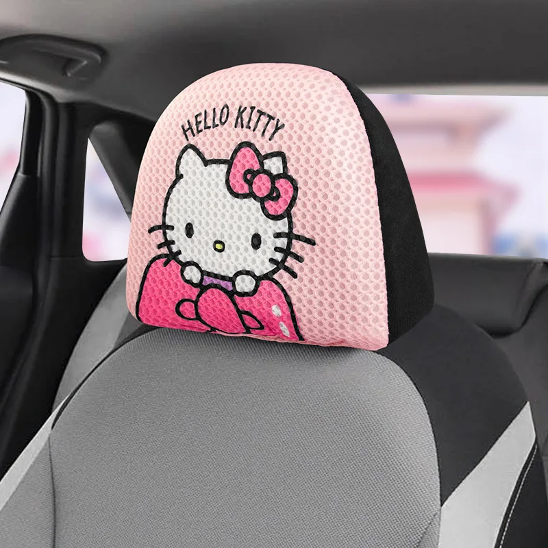 

Sanrio Car Seat Headrest Protective Cover Headrest Cover Mesh Soft Car Interior Cartoon Hello Kitty Car Accessories Gift