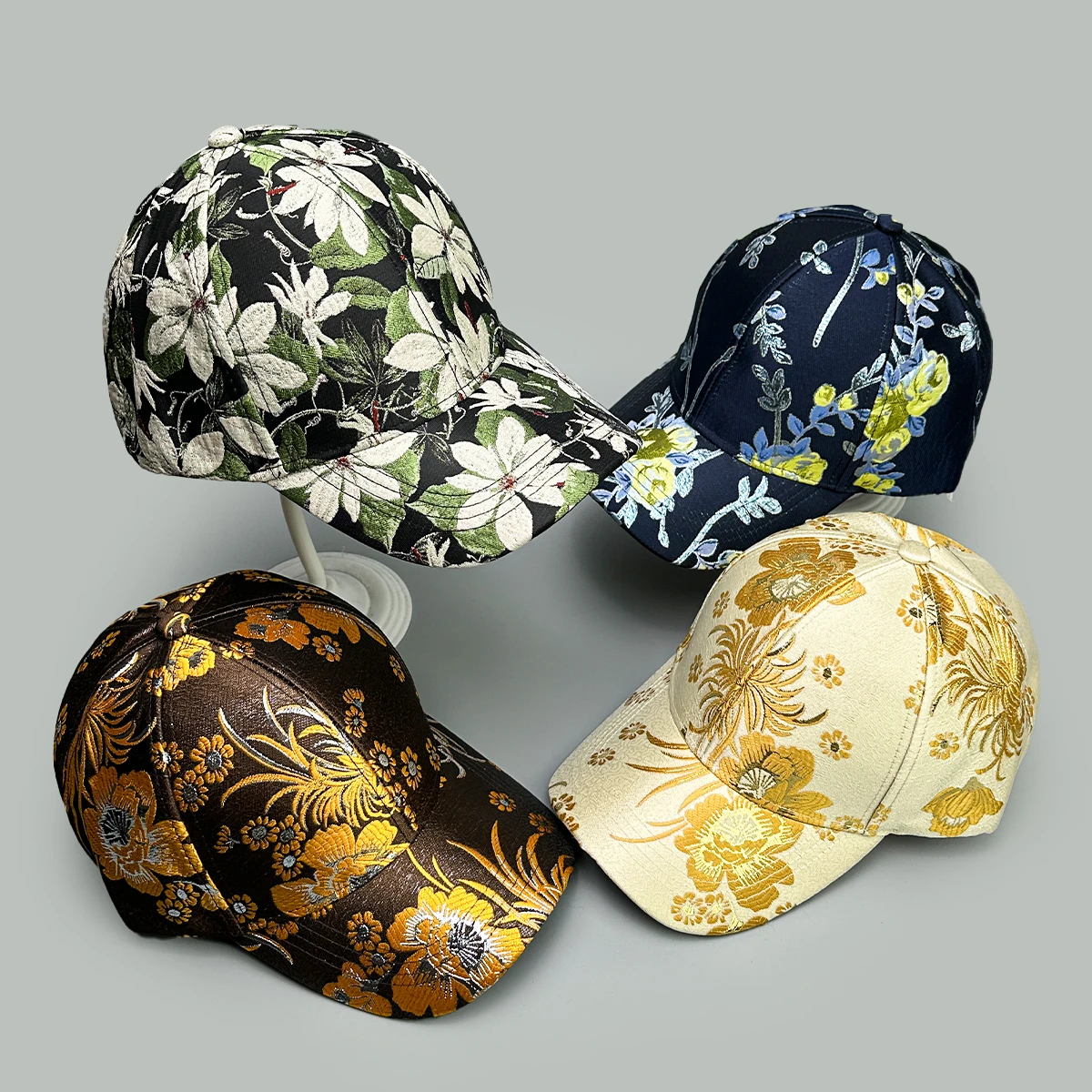 

China Chic Flower Retro Baseball Hats New Women Sunshade Hardtop Versatile Personal Elegant Fashion Casual Outdoor Peaked Caps