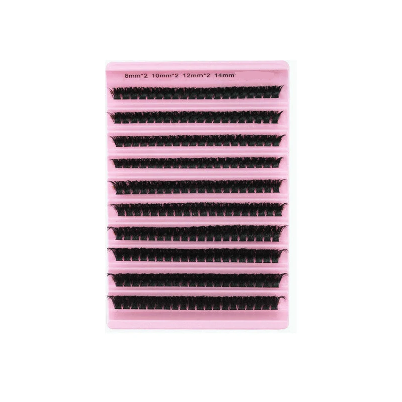 Kit de extensão de cílios finos de 200 peças: onda C/D, 8-14MM, estilos naturais e cosplay, fácil faça você mesmo e reutilizável