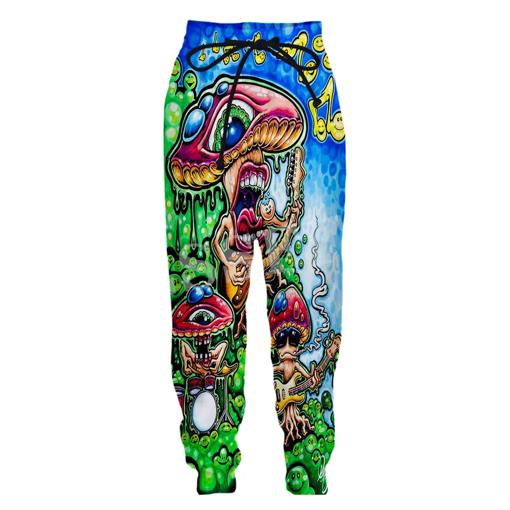 Grzyb las rośliny grzyb Trippy streszczenie psychodeliczny Hippie 3dprint Streetwear Harajuku spodnie dresowe na co dzień spodnie do joggingu 6