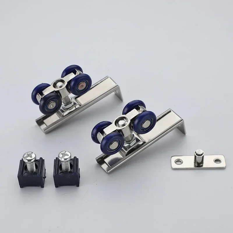 2 pièces/ensemble porte coulissante rouleau matériel portes coulissantes poulie 4 roues maison chamb