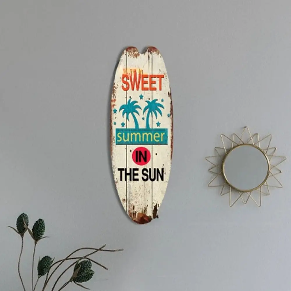 Exquisite Printing Wooden Surfboard Cool Easy to Use Marine Steering Wall Board Beach Ocean Theme Summer Housewarming Gifts