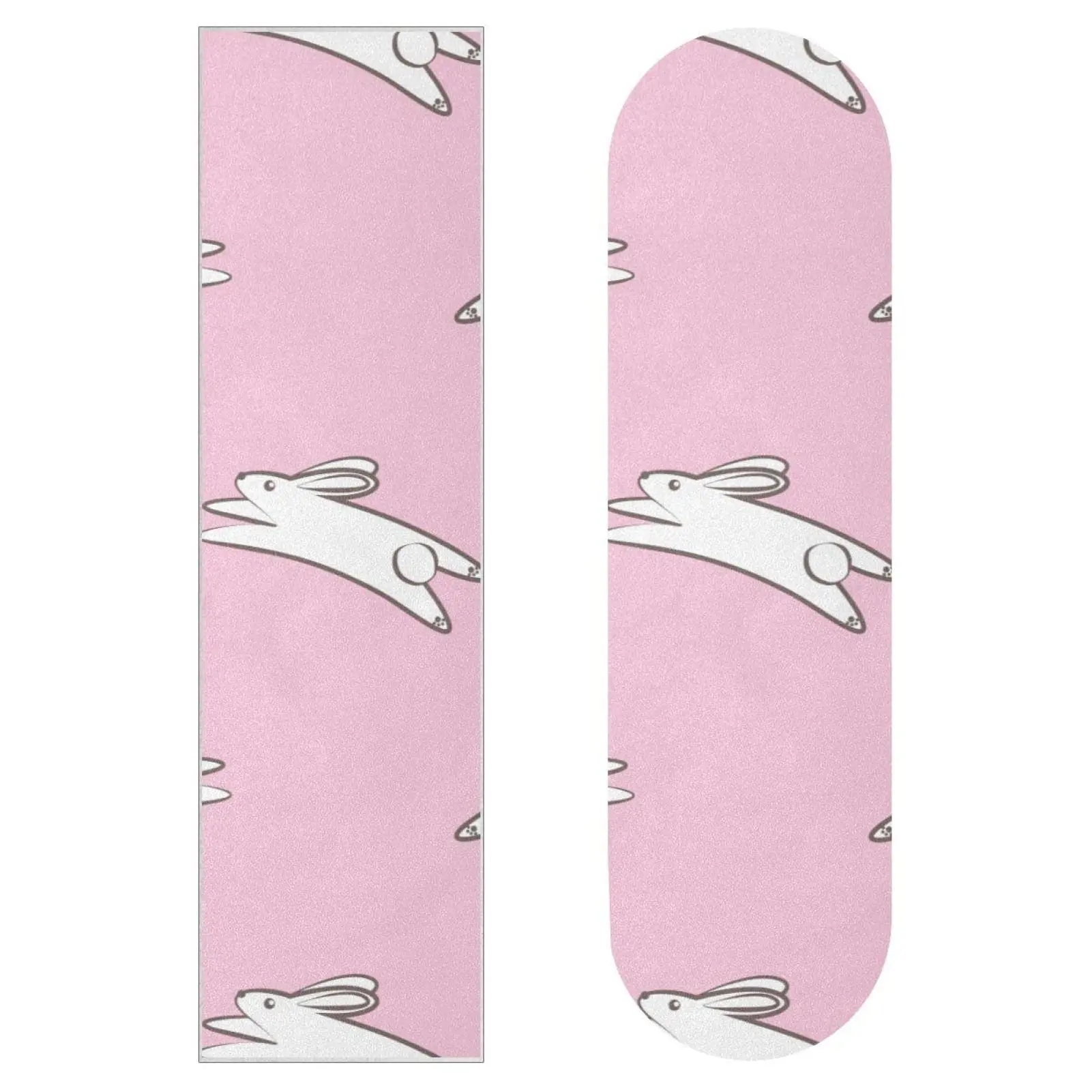 Cute Rabbits Skateboard Grip Tape Sheet,Cool Design Longboard Griptape Sandpaper for Rollerboard,Waterproof Scooter Grip Tape