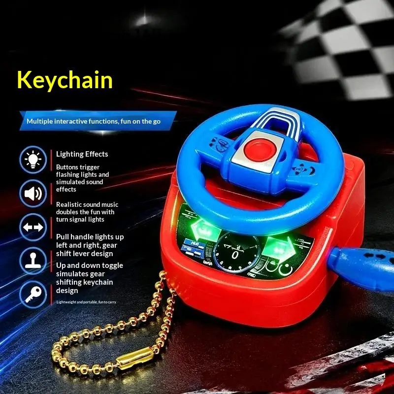 (Ce14)Mini Simulation Steering Wheel Keychain Children's Car Driving Simulation Toy Decompression Pendant Backpack Decoration