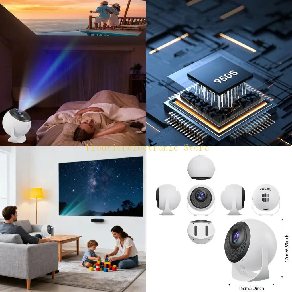 

G8DB Small Homes Theater Projector 200 Lumen Brightness 1080P 4K Support Auto Concentrate OS System Wireless Screen Mirroring