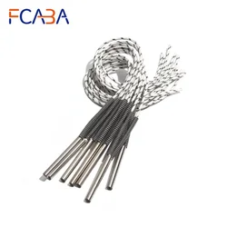 5 pezzi 8mm 62 ~ 75mm 316SUS riscaldatore a cartuccia 110V/220V/380V tubo cilindrico 200W/210W/220W/230W/250W elemento riscaldante