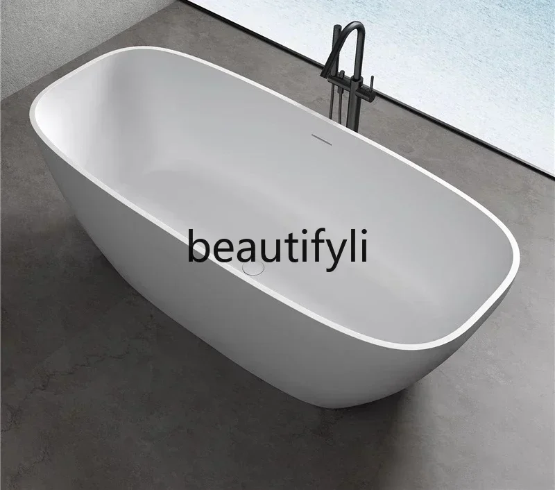 

Seamless freestanding artificial stone bathtub for home use, double hotel bathtubAsmt
