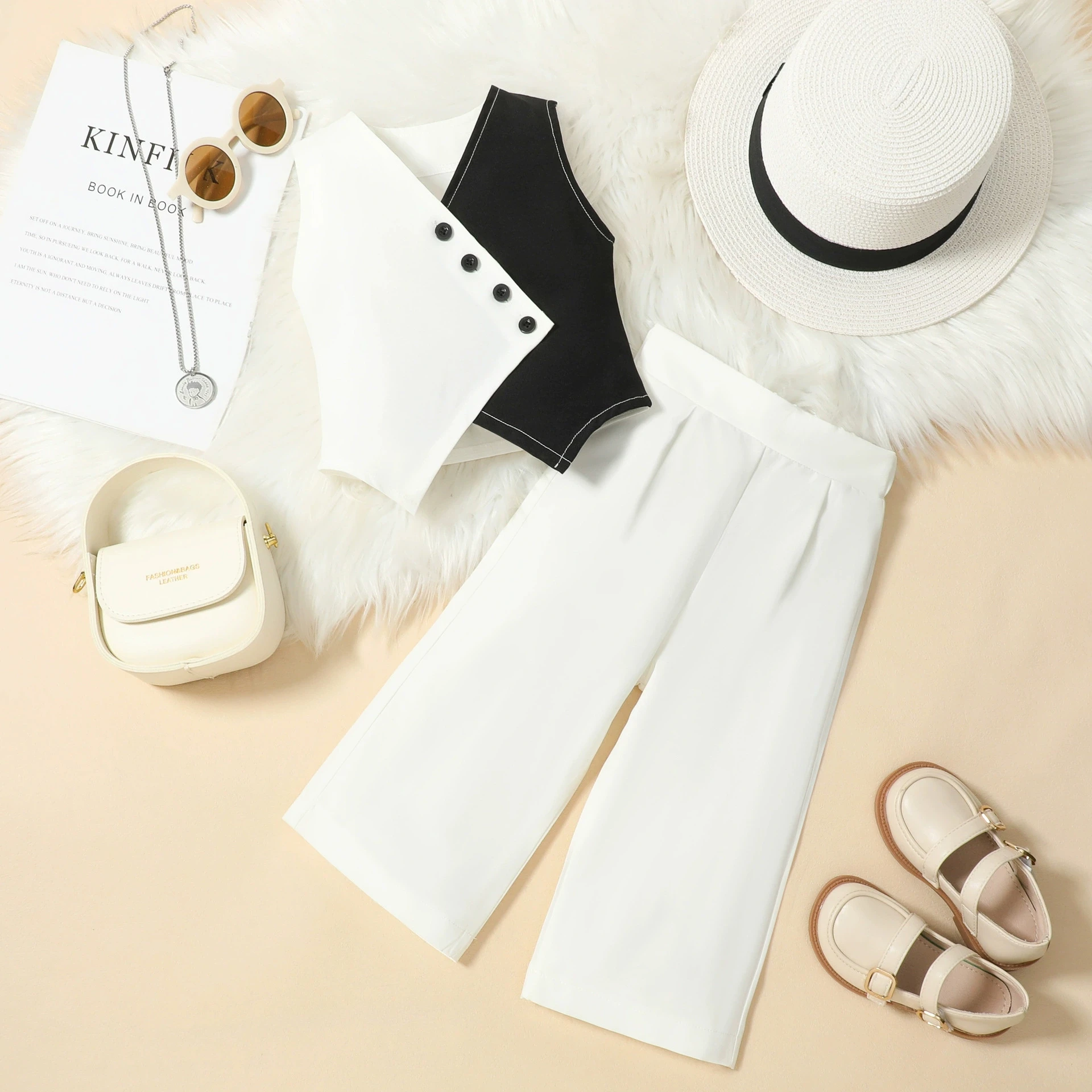 Kids Girl Clothes Summer Baby Girls Outfits Sleeveless Top+ Long Pants 2 Pcs Set Children Clothing For 2 3 4 5 6 7 Years