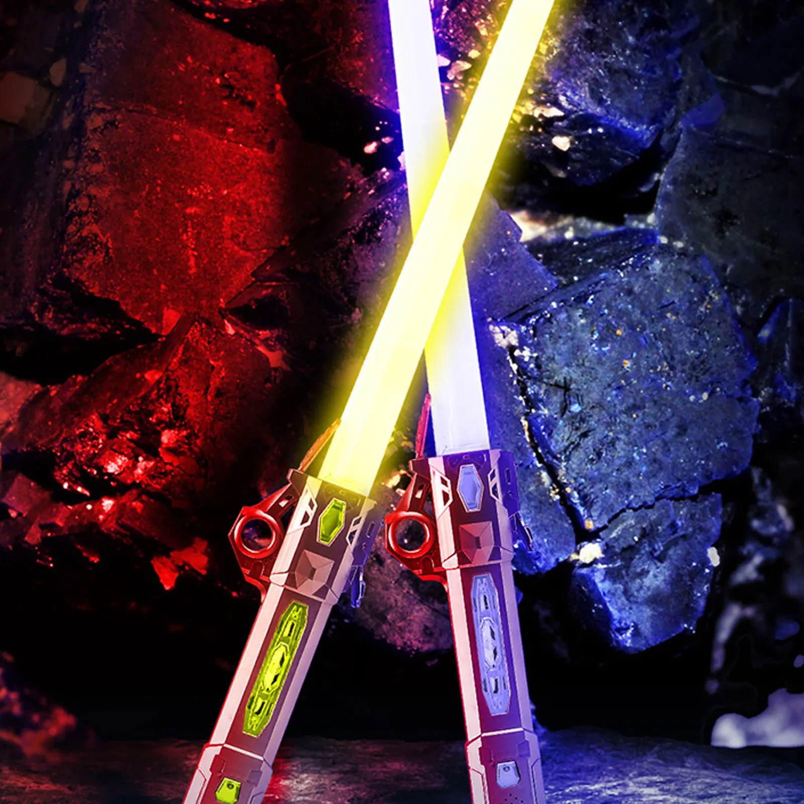 7 renkler RGB lazer kılıç geri çekilebilir flaş Lightsaber oyuncaklar el Spinner tip-c şarj edilebilir Cosplay Prop aydınlık oyuncak çocuklar için