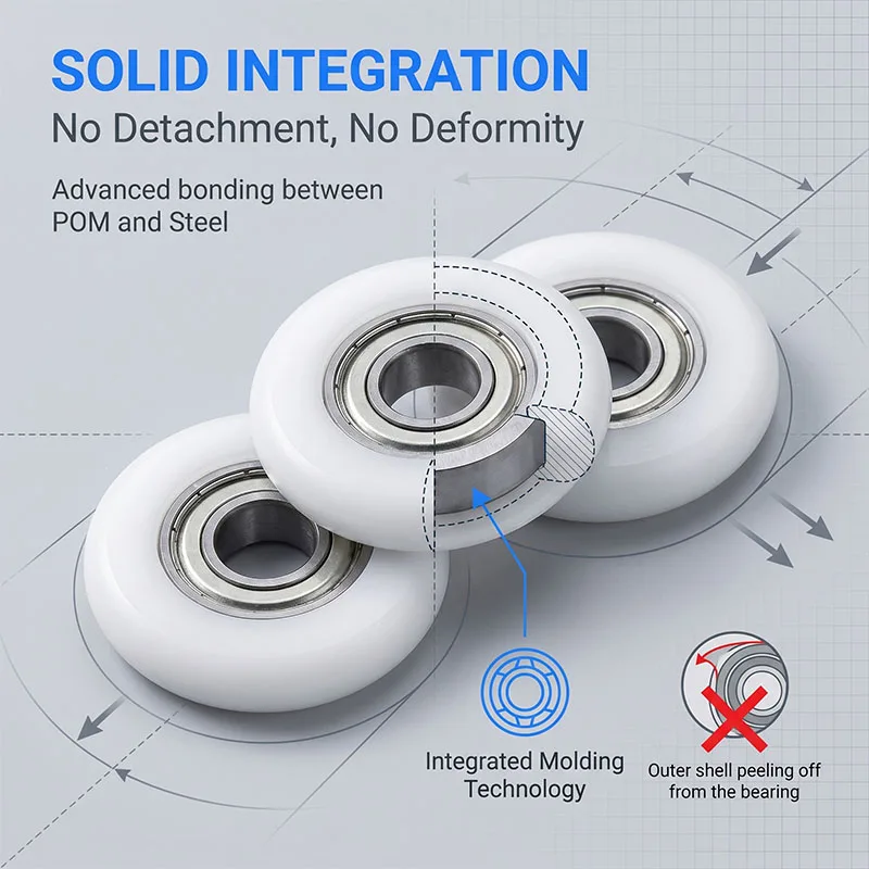 

4pcs 6x30x10 Crowned POM Bearing Roller 30mm BSR62630-10 Rower Pulley Wheels 6*30*10 Rowing Machine Rollers Plastic Ball Bearing