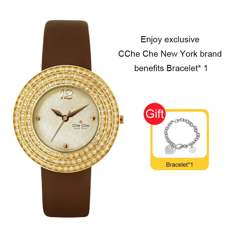 

CHE CHE CC028 women's watch small dial full of diamonds stars peacock green noble rhinestone round skinny niche luxury gift