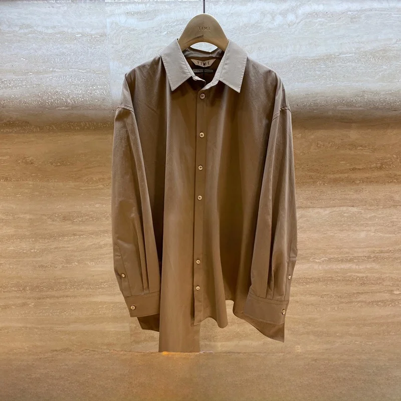 

Pure Cotton Asymmetric Design Turn-down Collar Versatile Small irt Korean Sle Commute Wind Women's irt Breathable Skin-...