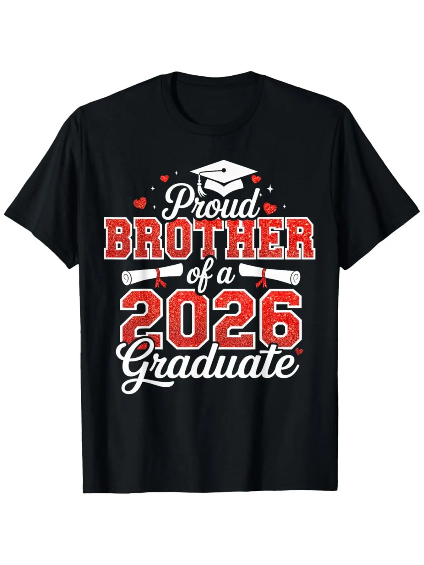 Men's Class of 2026 Graduate T-Shirt - Proud Brother Gift, Ultra-Soft Breathable Crew Neck Tee with Graduation Print Suitable fo