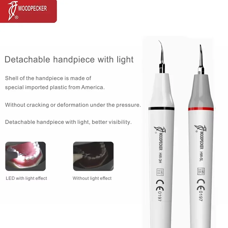 Woodpecker Dental Ultrasonic Scaler Handpiece Ultrasound dental Scaling Handle for HW-5L HW-3H UDS EMS Ultrasonic Piezo Scaler