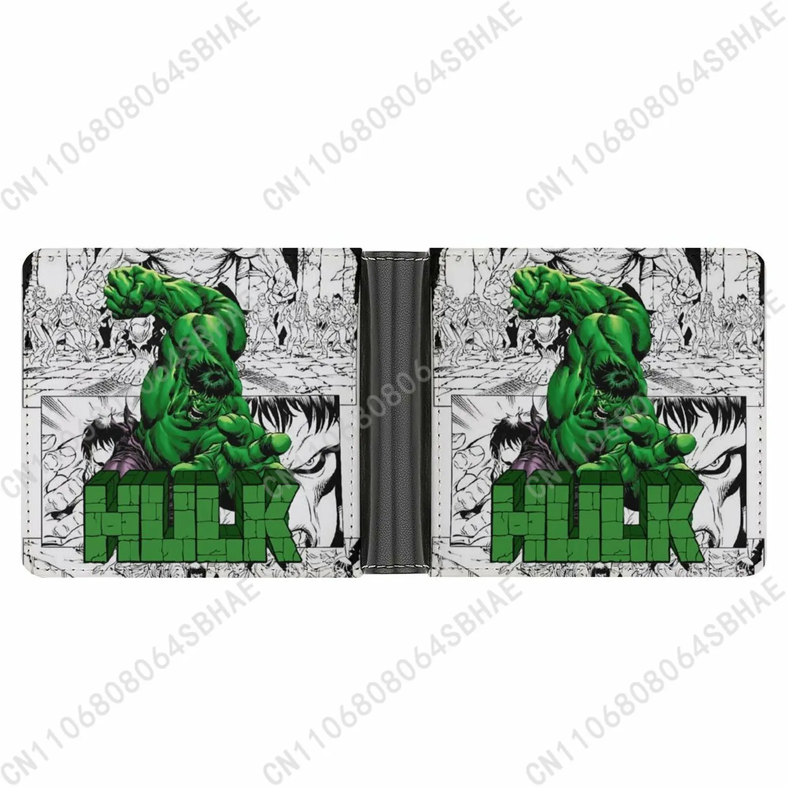 Marvel The Incredible Hulk Trendy Leather Wallet Teenage Male Woman Slim Credit Card Holder Small Purse Daily Use Cosplay