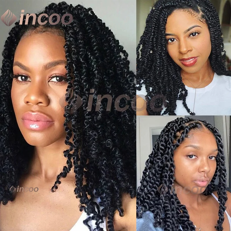 

Synthetic Spring Twist Bob Braided Lace Wigs Dreadlock Wig 360 Full Lace Braided Wigs Afro Spring Crochet Synthetic Braid Wigs