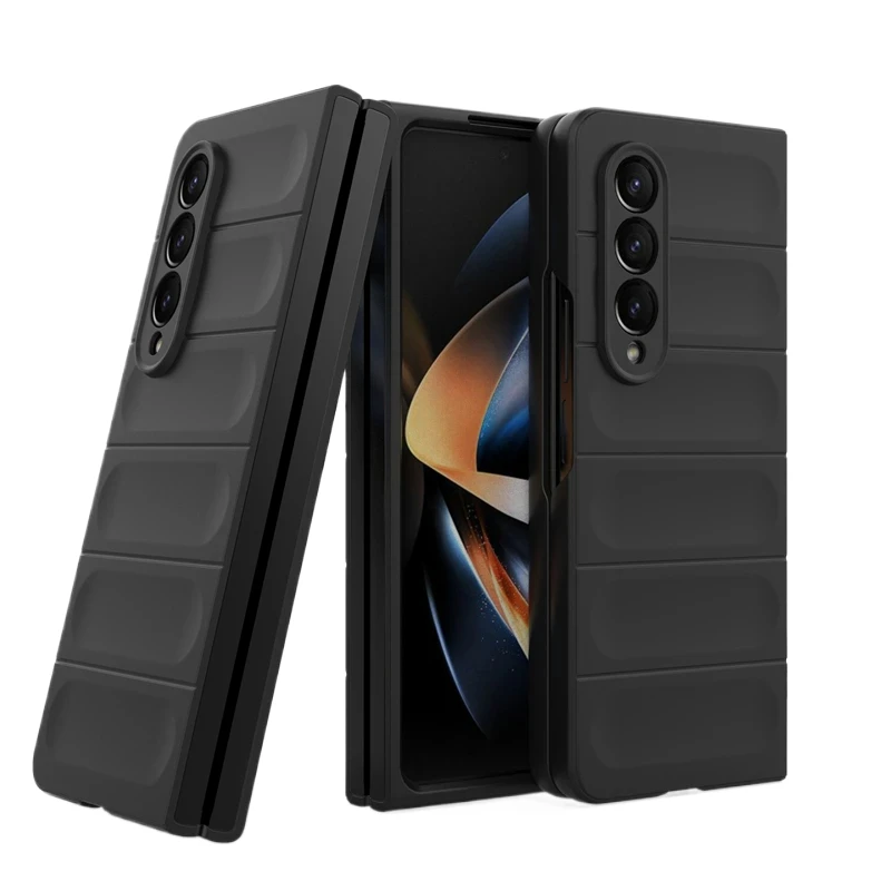 For Samsung Galaxy Z Fold4 3 5 5g Back Cover Phone Case Soft Liquid Silicone Anti-fall Shockproof Armor Protect Funda Coque