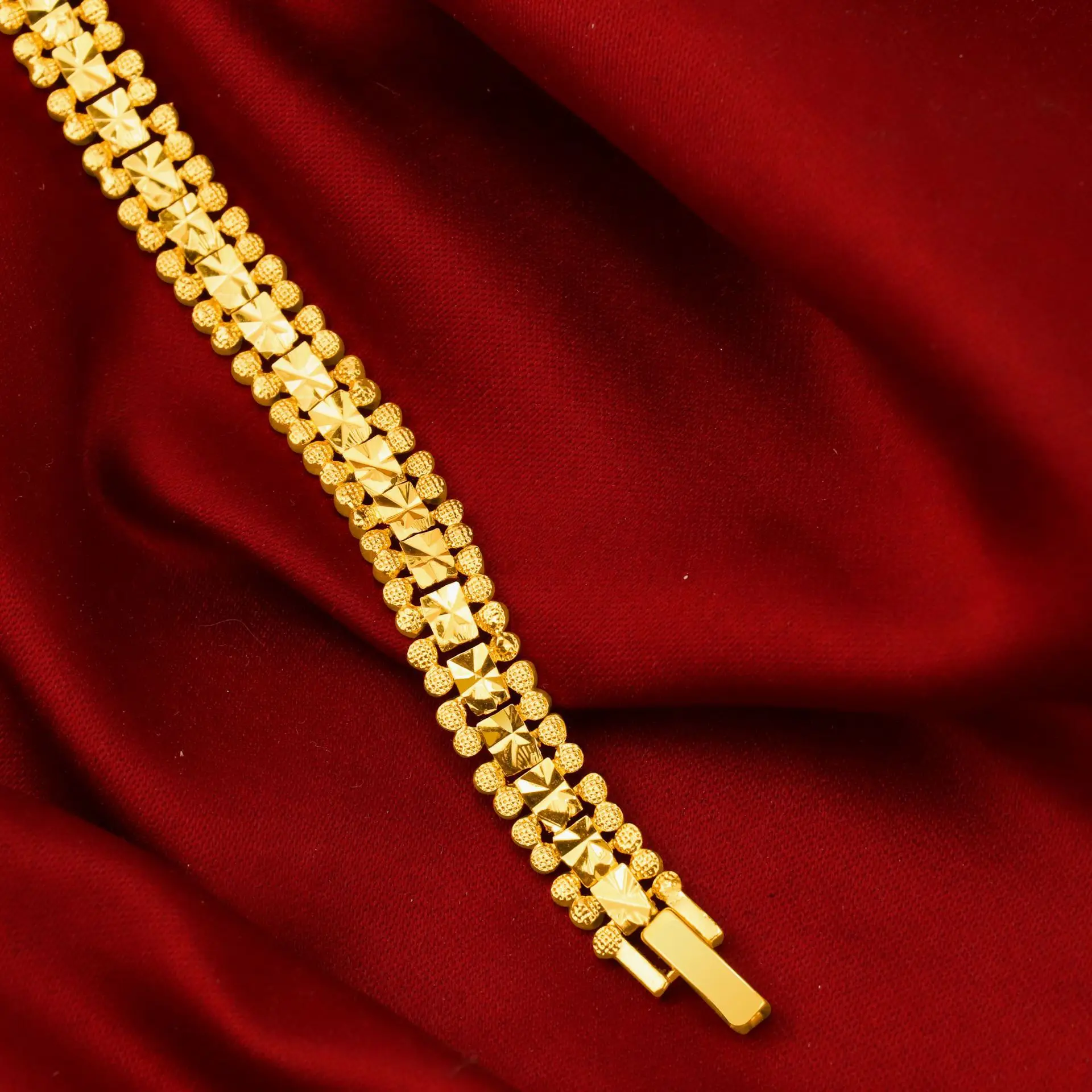 

Роскошный женский браслет-пряжка для часов из чистого золота 24K 9999 пробы с квадратной гравировкой