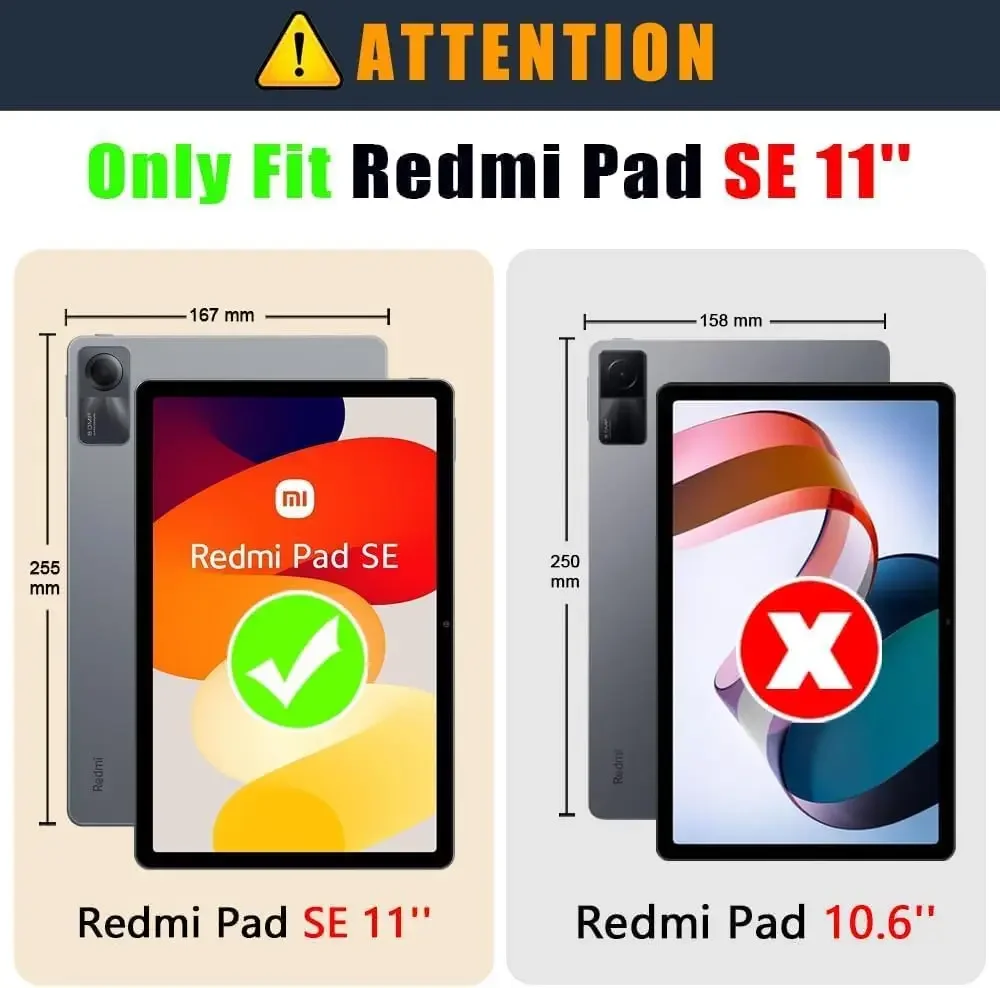 For Xiaomi Redmi Pad SE 11 inch 2023 With Bluetooth Touchpad Wireless Keyboard Case Mouse Candy Colorful Magnetic Leather Case