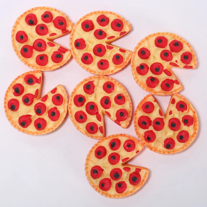 10pcs Apple Pie Resin Flat Back Cabochon Scrapbook 33mm Fake Foods DIY Embellishments Jewelry Making Accessories Apple Pizza