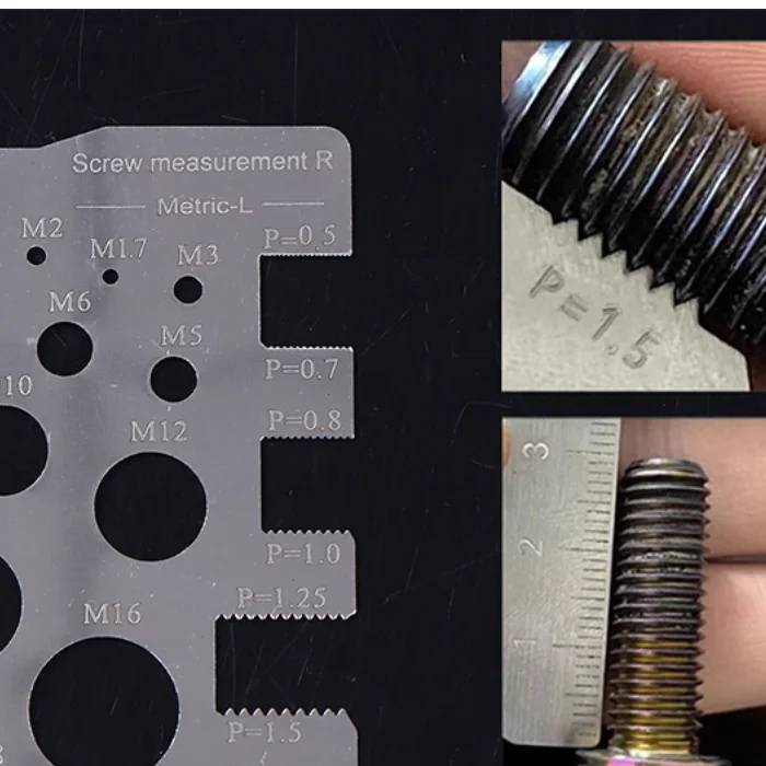 

Durabler Stainless Steel Ruler Screw Measuring Ruler Precise Pitch Measurement Thread Gauge Screw Measurement Ruler Measuring