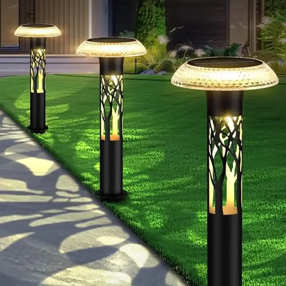 Solar Pathway Lights 6 Pack Landscape Lighting Outdoor Path Walkway Driveway Patio Yard Large Lamp Head Color Changing Solar