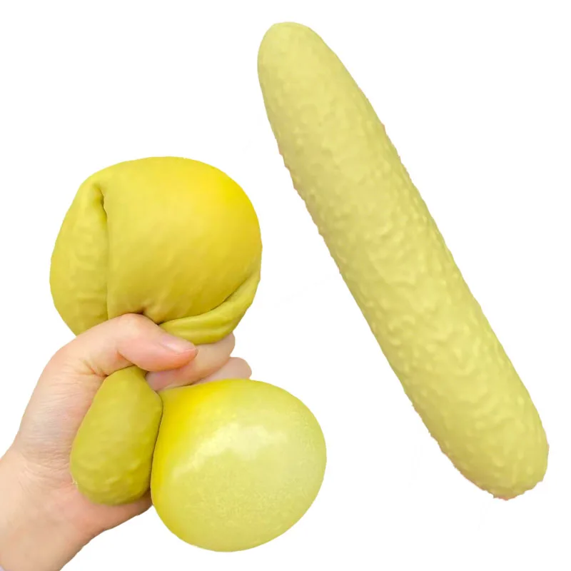Simulated Cucumber Shaped Squeeze Toys Cucumber Sensory Fidget Toy Antistress Anti-Anxiety Fidget Toy for Adults Friends Gifts
