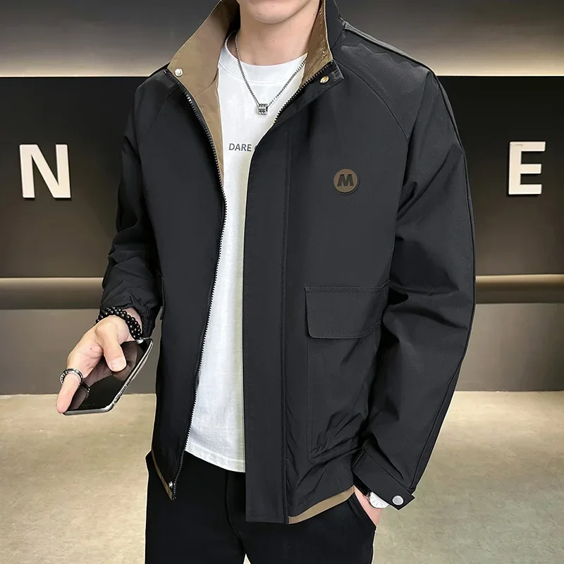 Mode décontracté hommes vêtements de travail veste de haute qualité respirant confortable col montant hommes vêtements tendance chaude Roupas Masculinas