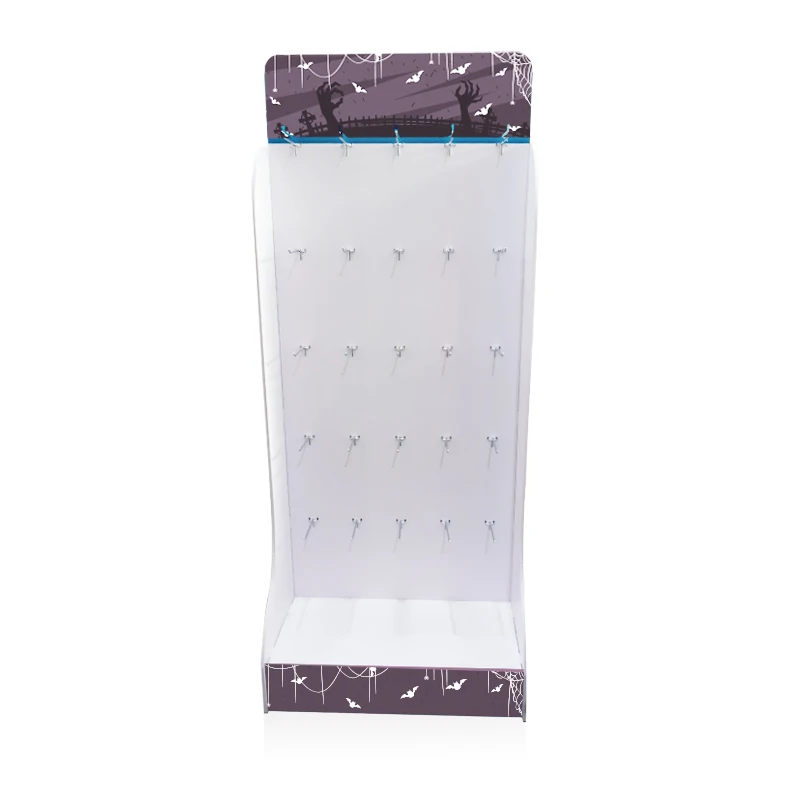 custom.Supermarket Portable PVC Form Board Display Shelf Foldable and Removable Mobile Phone Accessories Hook Display Rack