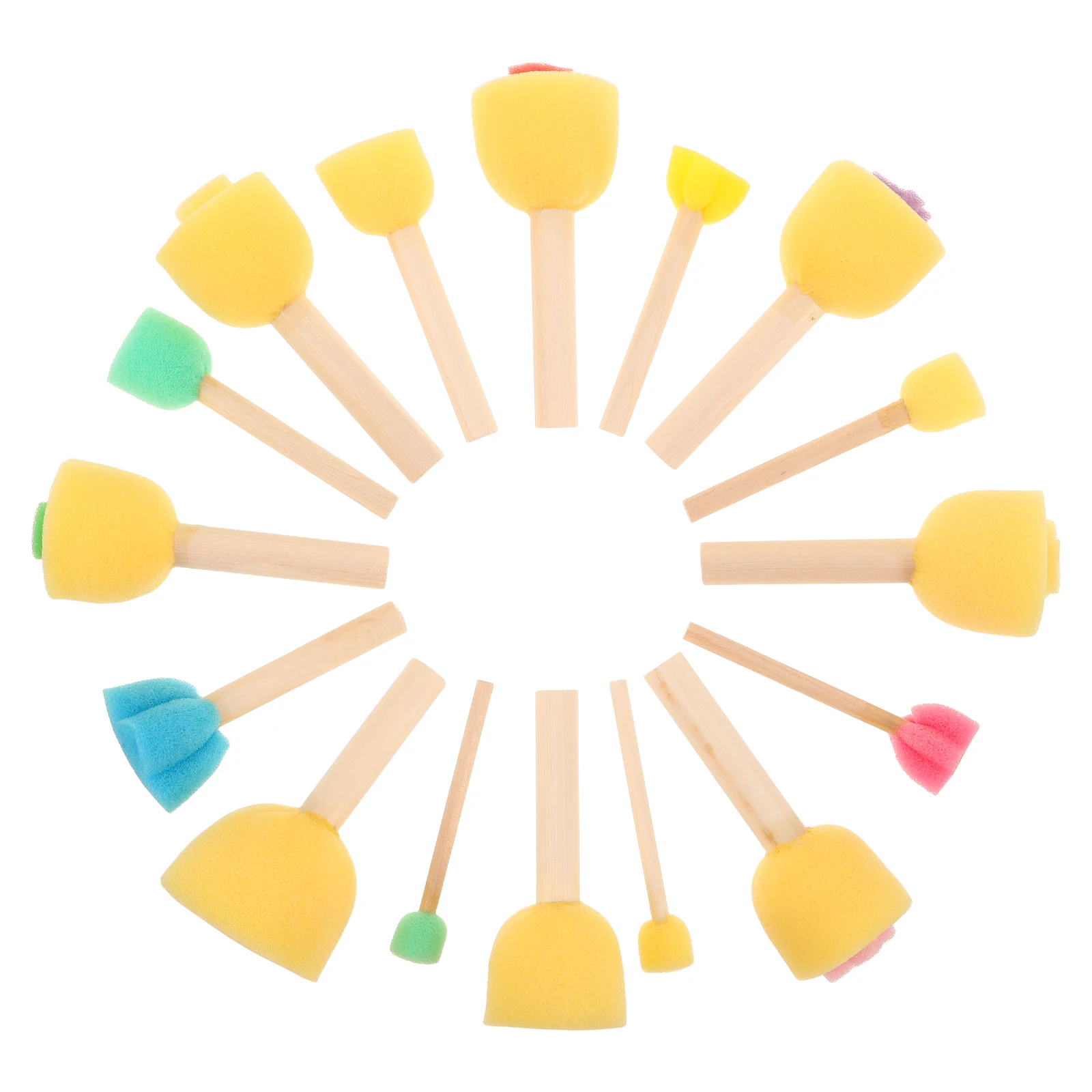 

32pcs Eva Sponge Easy Grip Washable Diy Art Craft Supplies Kids Painting Tools Foam Brush Set For Crafts Toddlers Learning