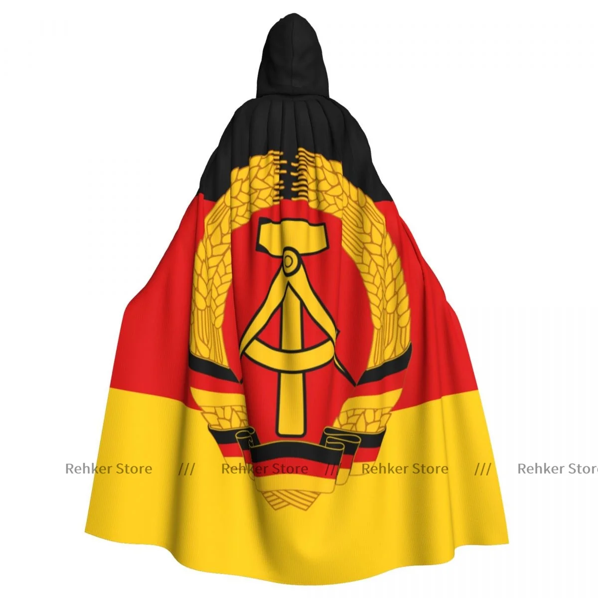 Adult Vampire Cape Hooded Robe Flag Of The German Halloween Cloak Full Length Cosplay