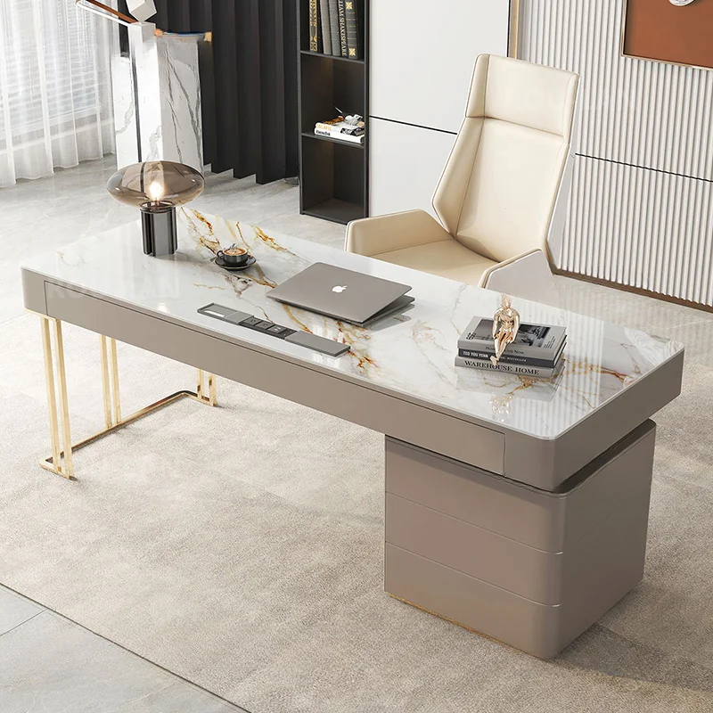 

Rock Slab Desk Small Apartment Scandinavian Study Luxury Office Desk Computer Desk Modern Writing Mesa Escritorio Furniture