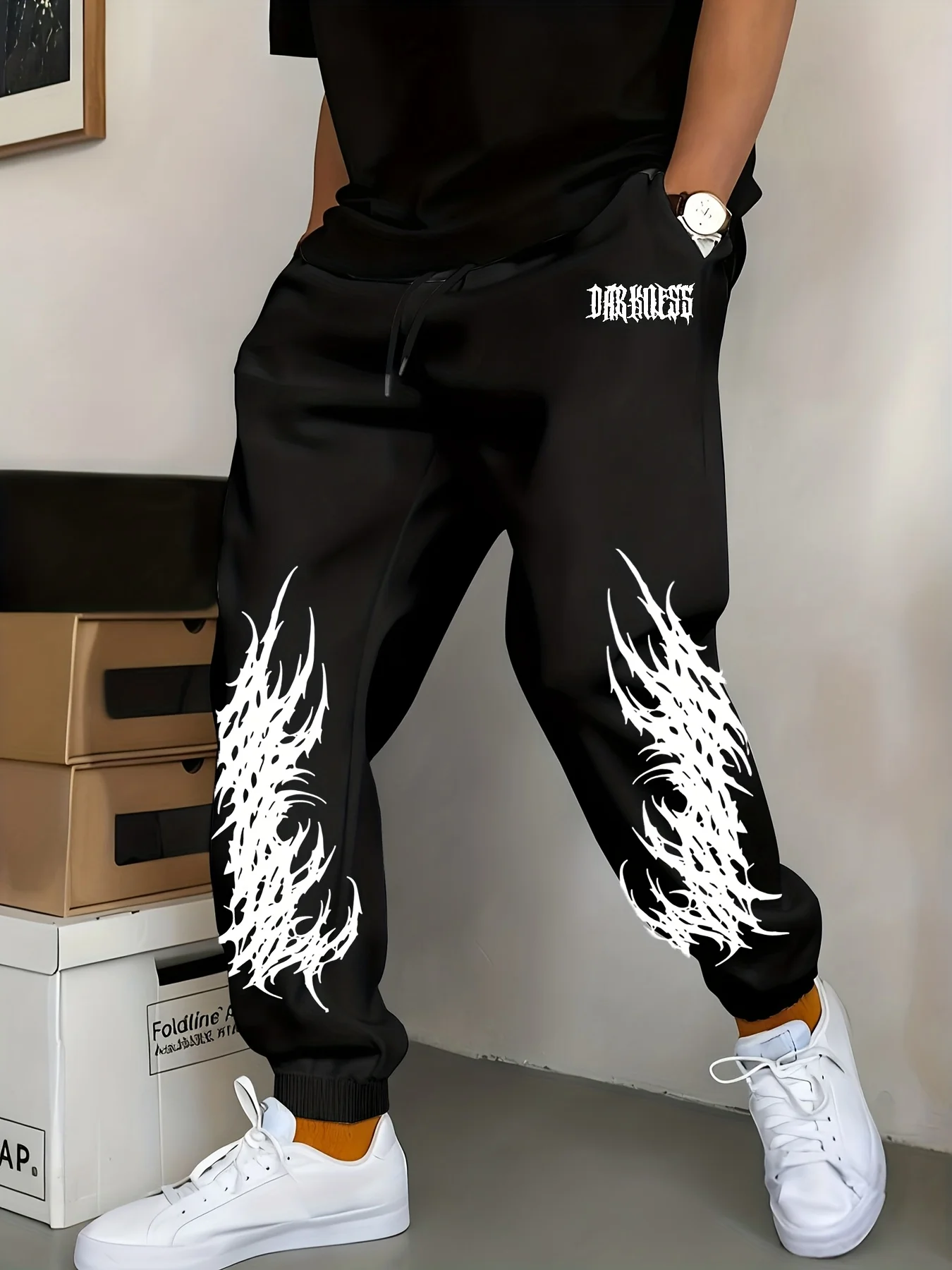 

Новые мужские брюки на весну и осень 2024, приятные для кожи, мягкие повседневные уличные мужские брюки с 3D принтом для катания на роликовых коньках