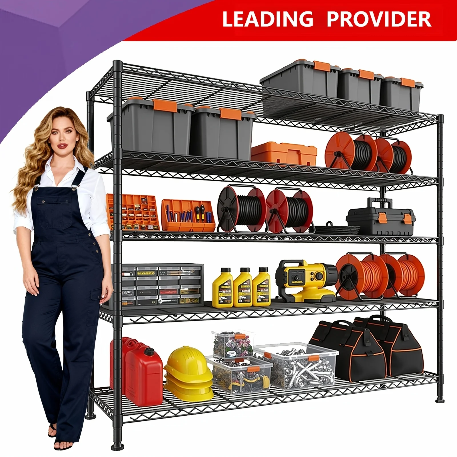 

MZG 5-Wire Shelving Metal Storage Rack Adjustable Shelves, Standing Storage Shelf Units for Laundry Bathroom Kitchen Pantry Clos