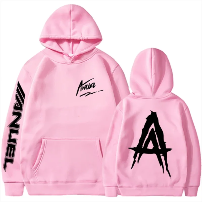 Spring and Autumn Hooded Anuel AA Real Hasta La Muerte Printed Sweatshirt Streetwear Rapper Loose Pullover Casual Hooded Top4