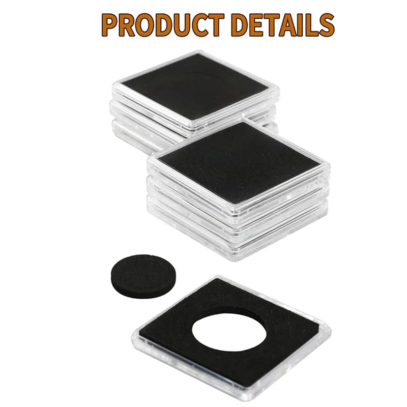 

A98E-100 PCS Coin Capsules,Coin Snap Holders With 5 Sizes Black Gaskets 20/25/30/35/40Mm, Clear Coin Cases